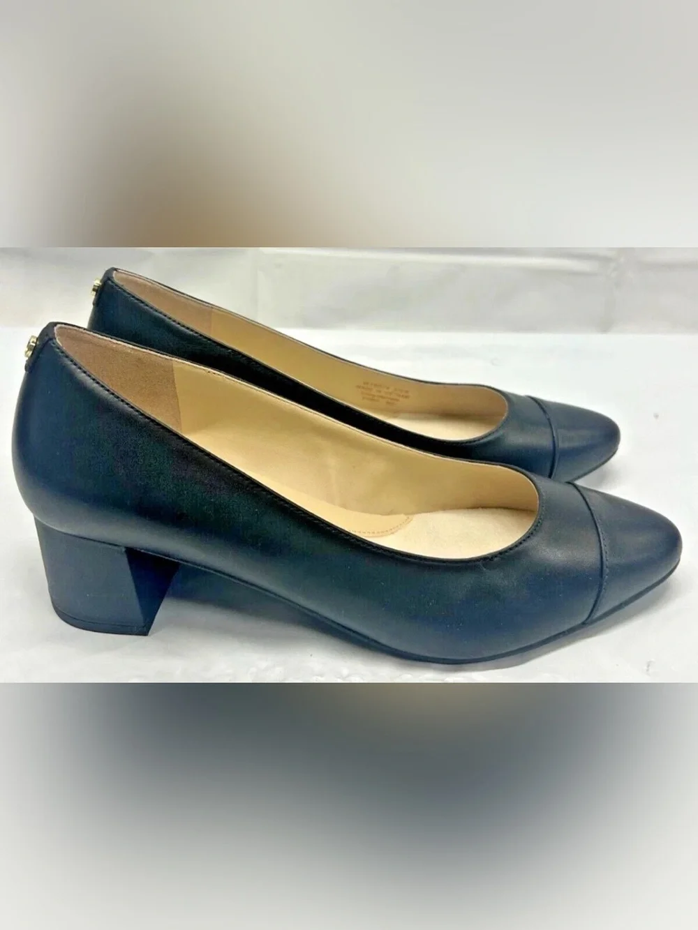 Cole Haan The Go To Womens Heel Pumps Sz 7 B Black Leather Block Heel Shoes NEW